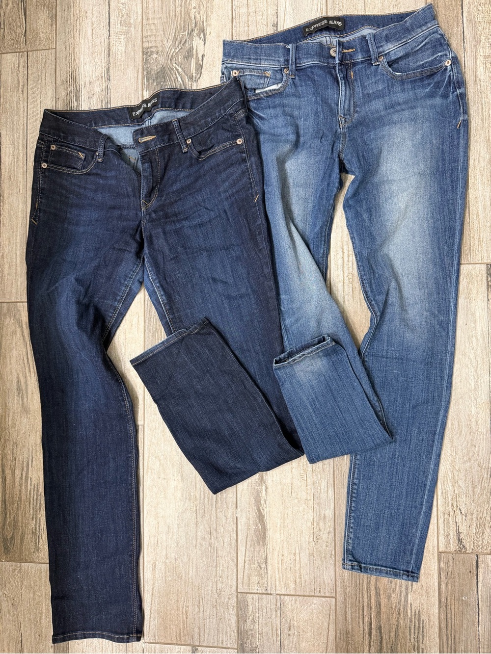 Express Women’s Skinny Jeans Pair in Dark Blue & Medium Blue